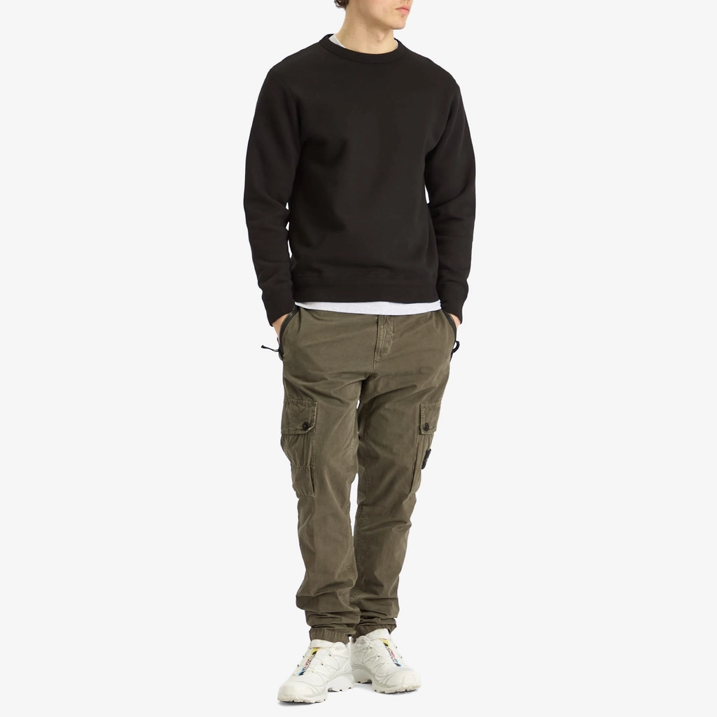 Stone Island Men's Old Effect Brushed Cotton Canvas Cargo Pants Military Green